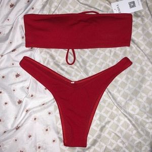 ZAFUL NWT red strapless bikini